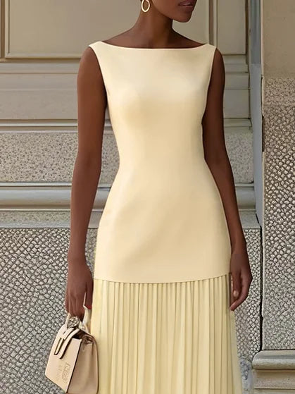 Micaela | Vestido largo plisado de diseño